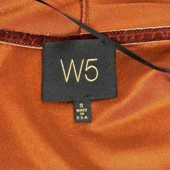 W5 velvet open front jacket with tie cuffs in a deep fall rust color size S - Picture 9 of 10
